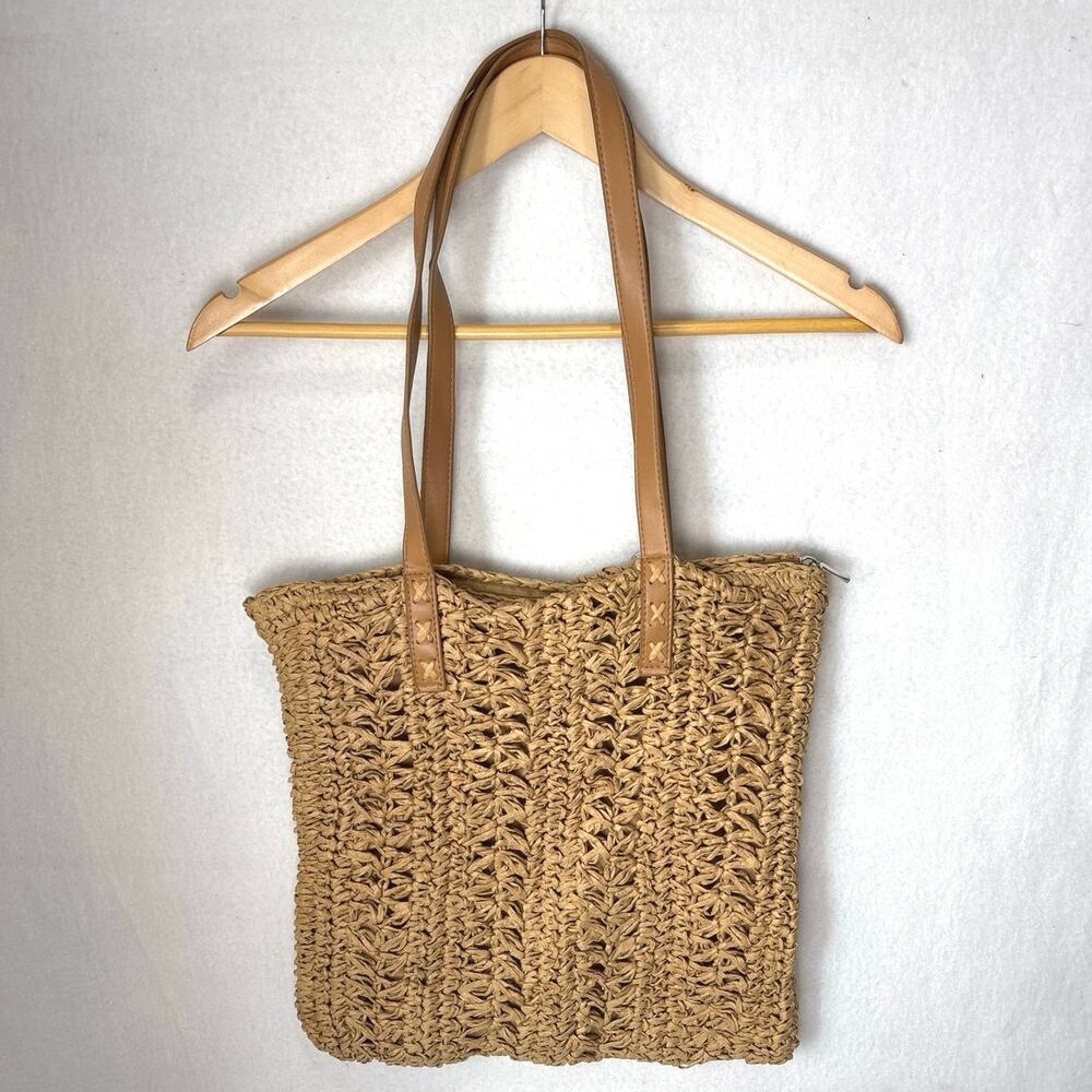 Women's Large Straw Tote Bag | Woven Rattan Beach Handbag